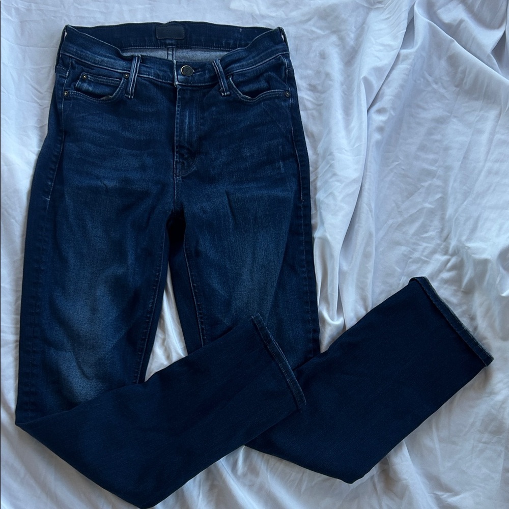 MOTHER Dark Blue Skinny Jeans